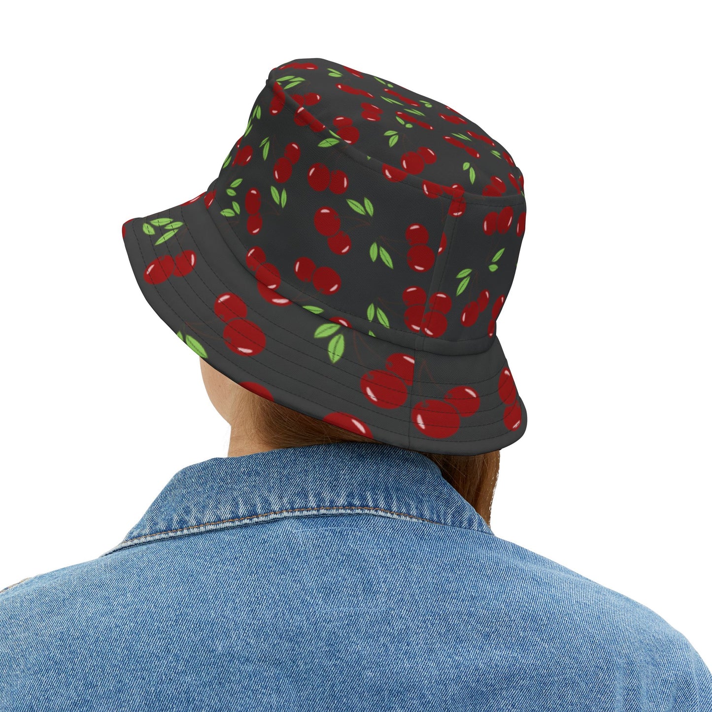 Stylish Cherry Print Bucket Hat