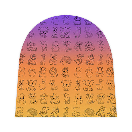 Sunset Cute Animal Baby Beanie - Soft Cotton Hat for Infants & Toddlers