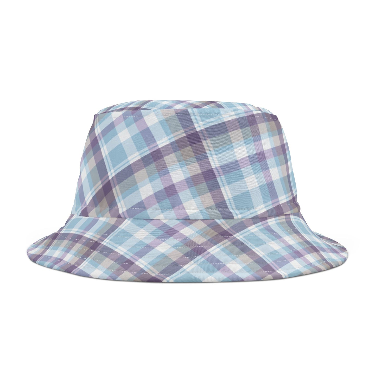 Sky Blue Pastel Gingham Bucket Hat