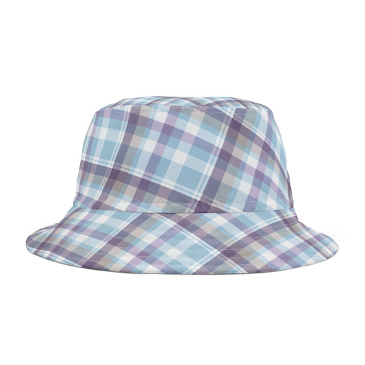 Sky Blue Pastel Gingham Bucket Hat