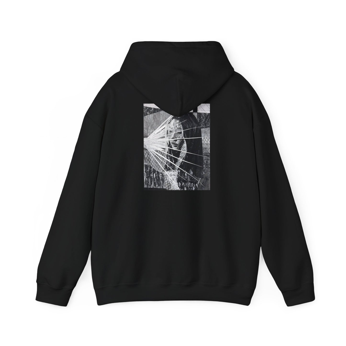 Self Portrait by Mika Black Hooded Sweatshirt - Unisex Heavy Blend™ Option 1