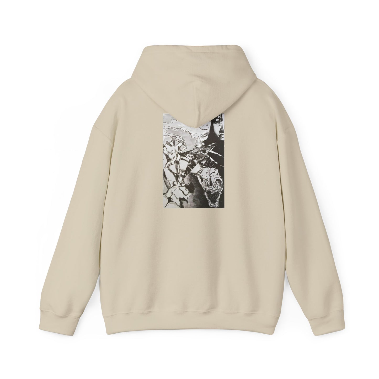 Metal Transparent by Mika Black Hooded Sweatshirt - Unisex Heavy Blend™ Option 1