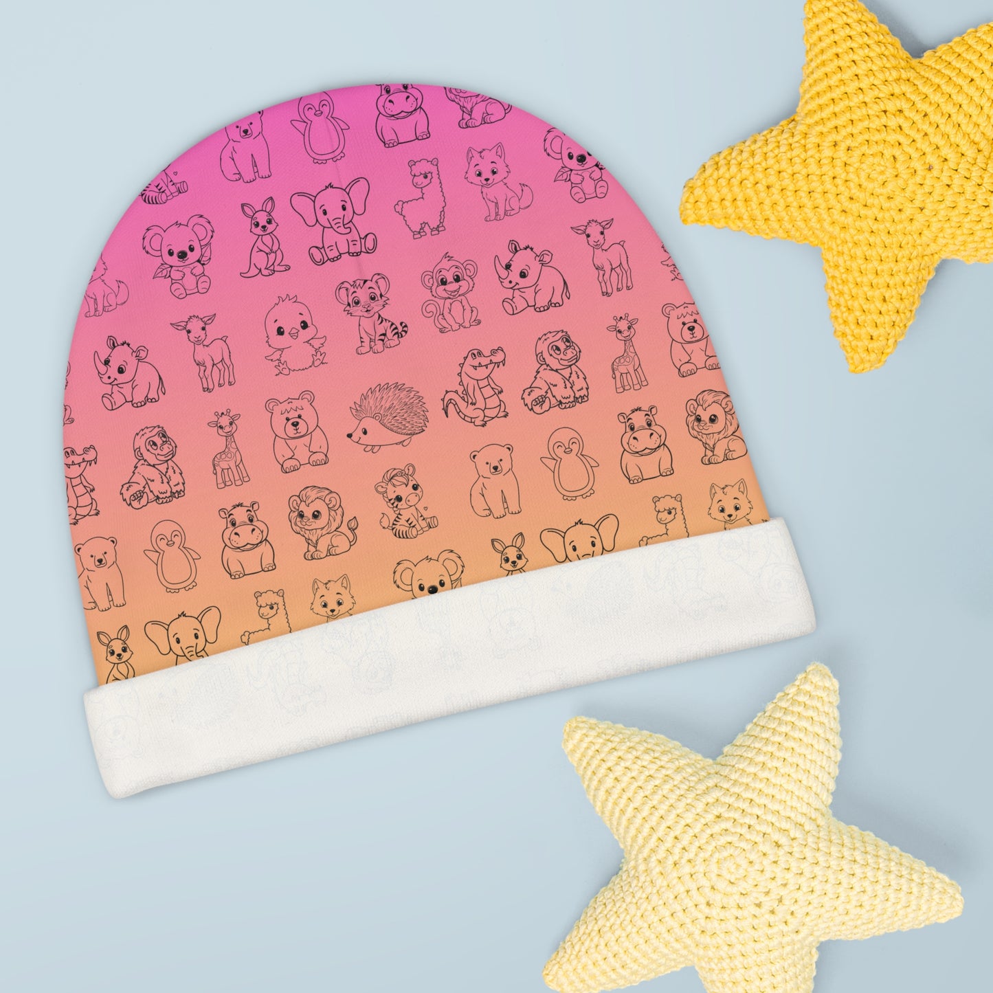 Bubble Gum Cute Animal Baby Beanie - Soft Cotton Hat for Infants & Toddlers