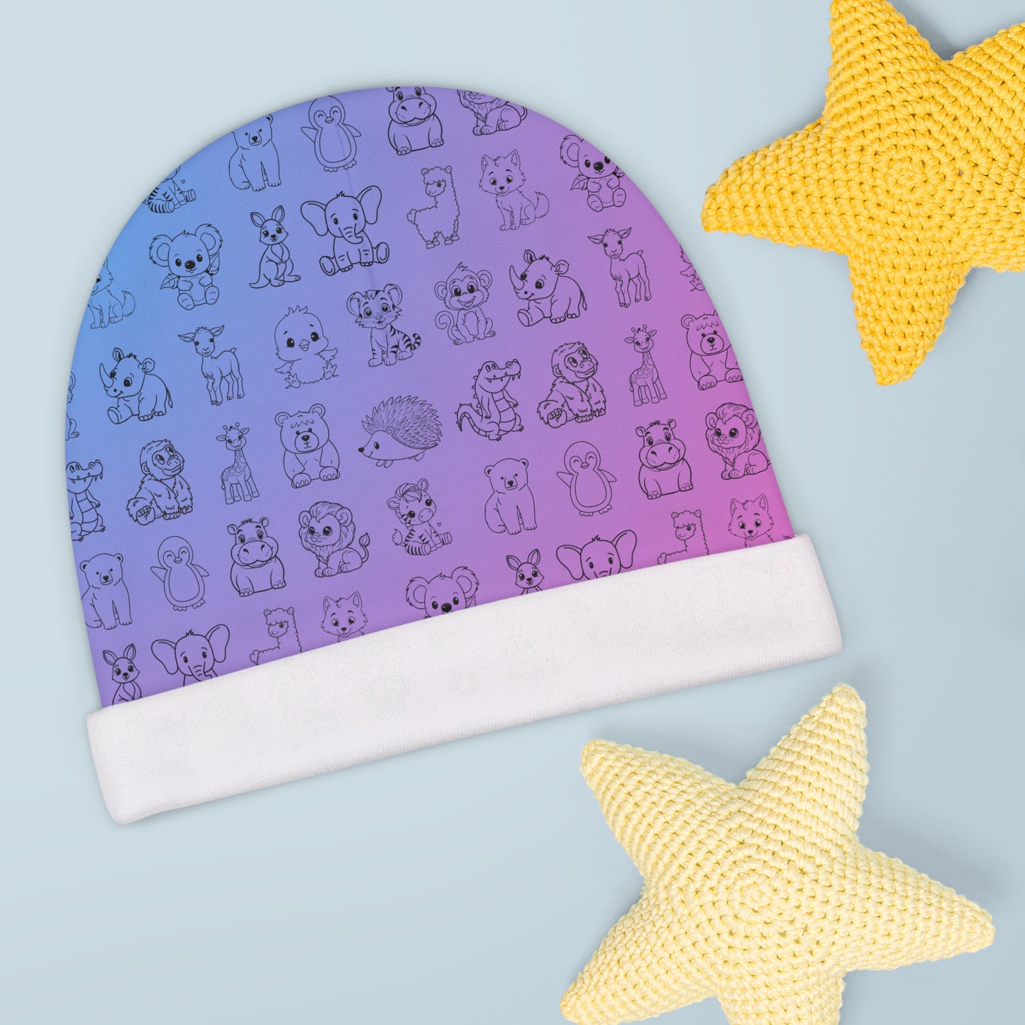 Moroccan Night Cute Animal Baby Beanie - Soft Cotton Hat for Infants & Toddlers