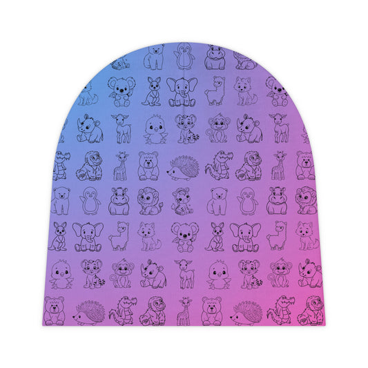 Moroccan Night Cute Animal Baby Beanie - Soft Cotton Hat for Infants & Toddlers