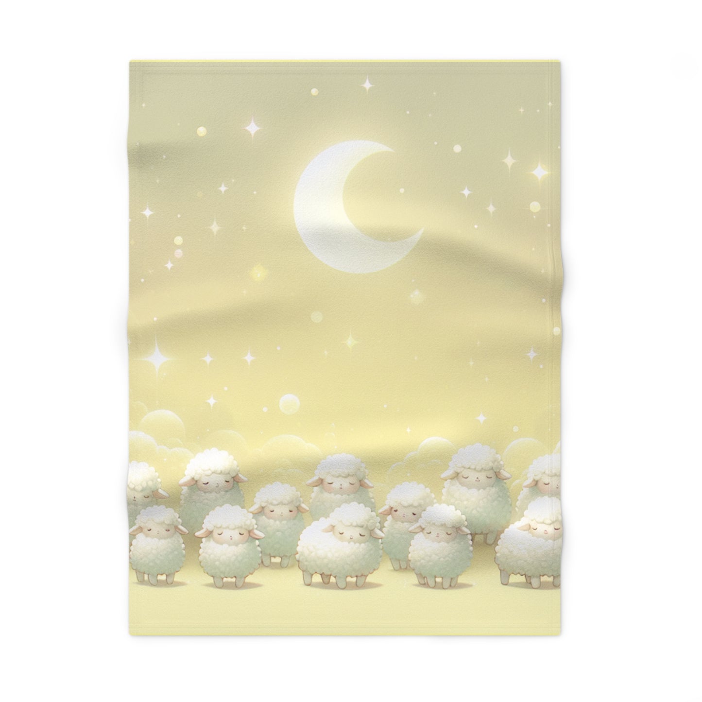Cozy Sheep Themed Fleece Baby Blanket - Dreamy Moon Design