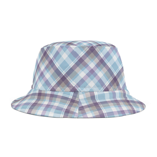 Sky Blue Pastel Gingham Bucket Hat