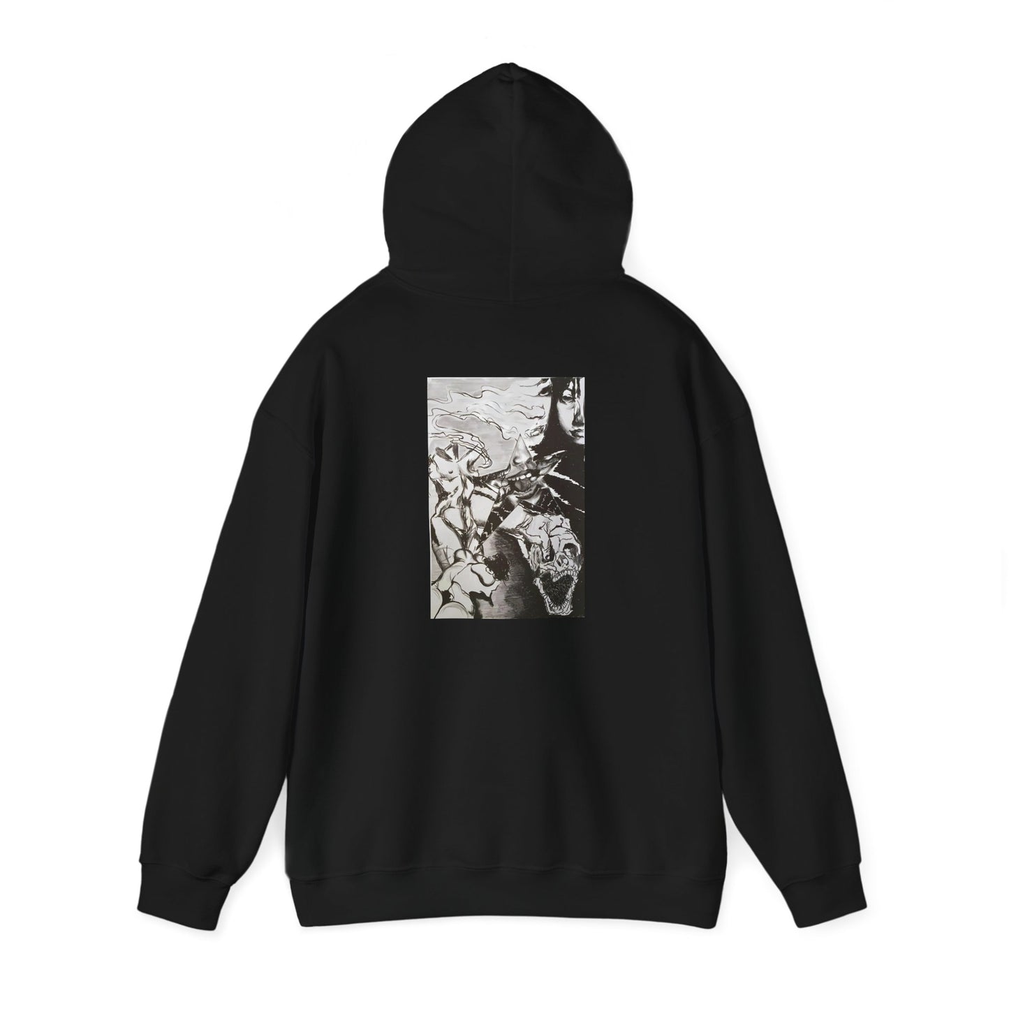 Metal Transparent by Mika Black Hooded Sweatshirt - Unisex Heavy Blend™ Option 1