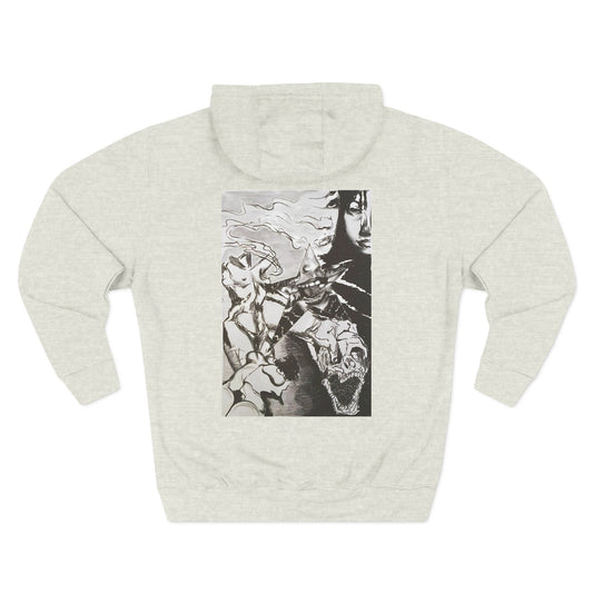 Metal Transparent by Mika Stylish Three-Panel Fleece Hoodie - Option 2