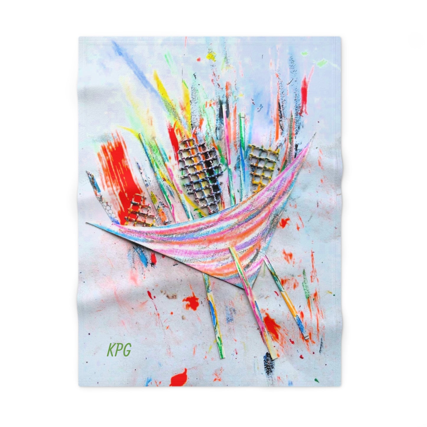 Colorful Artistic Fleece Baby Blanket designed by Karen Gonzalez - Soft & Cozy Keepsake
