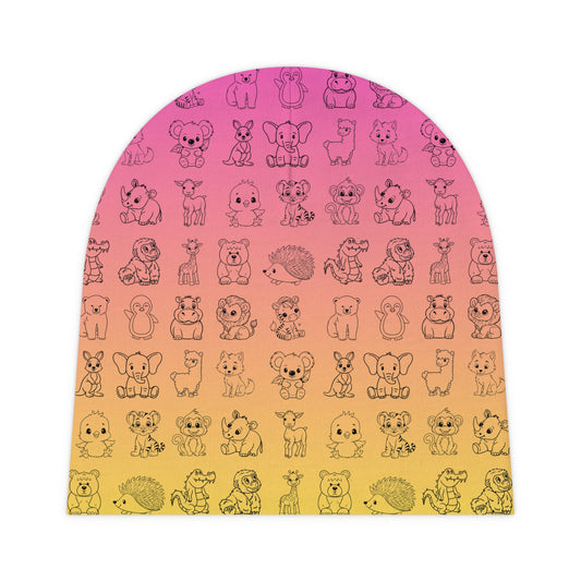 Bubble Gum Cute Animal Baby Beanie - Soft Cotton Hat for Infants & Toddlers