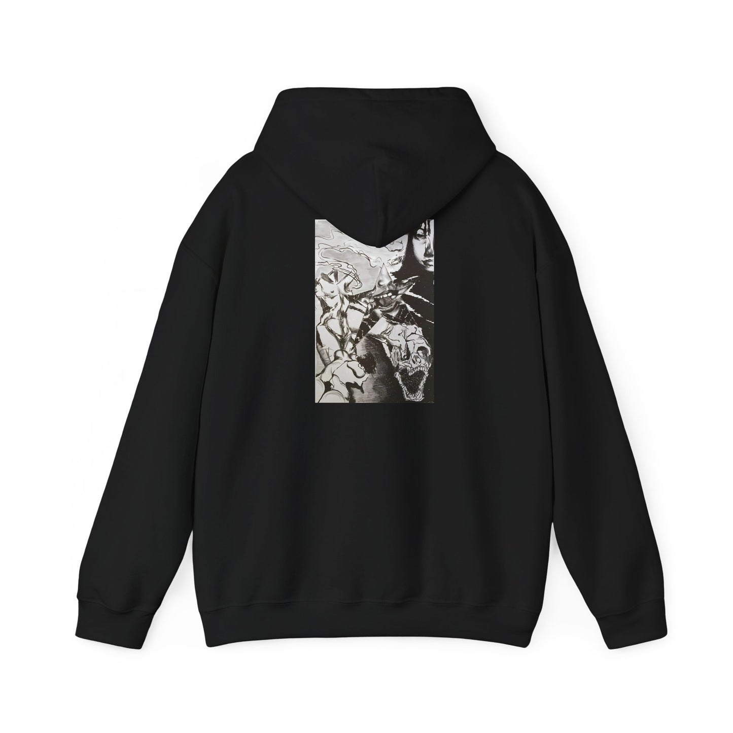 Metal Transparent by Mika Black Hooded Sweatshirt - Unisex Heavy Blend™ Option 1