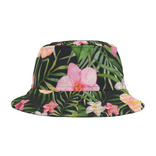 Island Vibes Floral & Palm Bucket Hat