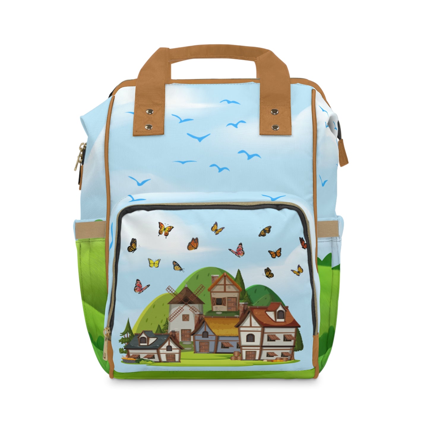 Rolling Hills Town Multifunctional Diaper Backpack