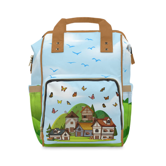 Rolling Hills Town Multifunctional Diaper Backpack